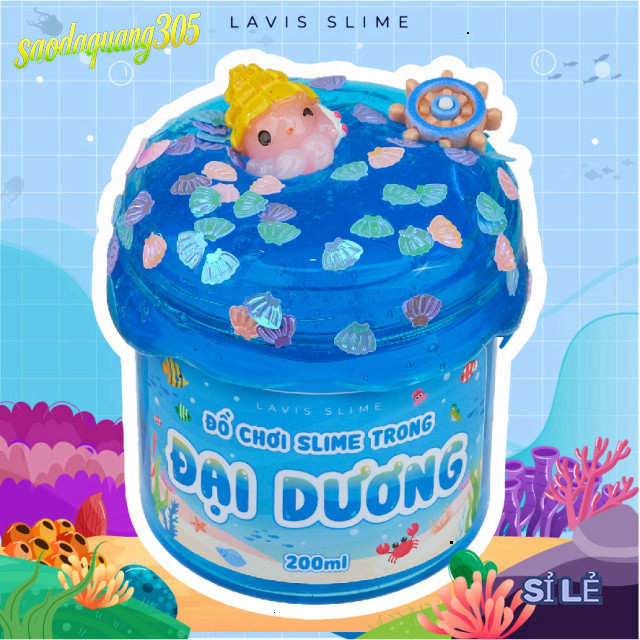 LAVIS SLIME - Slime Đại Dương Cho Bé Tặng Charm Cốm Màu Sắc
