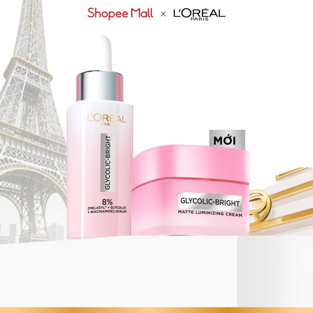 VB_ Bộ đôi serum & kem dưỡng sáng da đột phá Melasyl mờ thâm mụn, nám L'Oreal Paris Glycolic Bright 30ml, 50ml | BigBuy360 - bigbuy360.vn