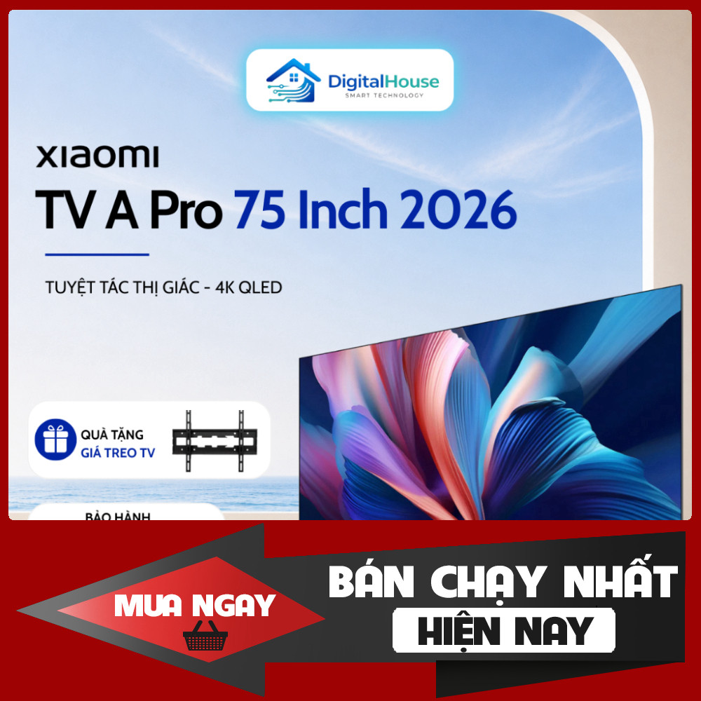 Tivi Xiaomi A Pro 75 Inch 4K QLED Google TV 2026, Công Suất 40W, Tiếng Việt, Bảo Hành 24 Tháng Chính