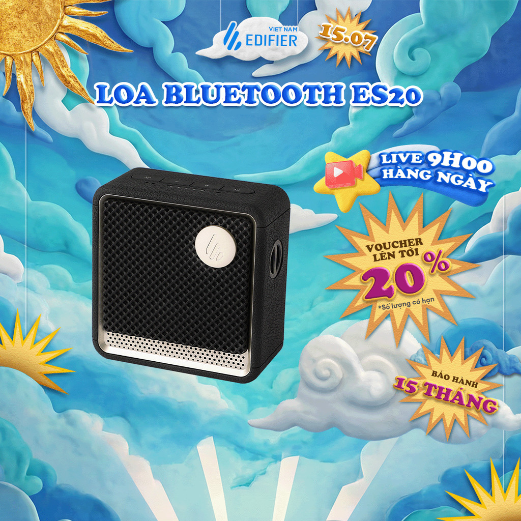 Loa Bluetooth Mini EDIFIER ES20 | Công Suất 6W | Thời lượng đến 12h | Kháng nước IP67 | Bảo Hành 15 