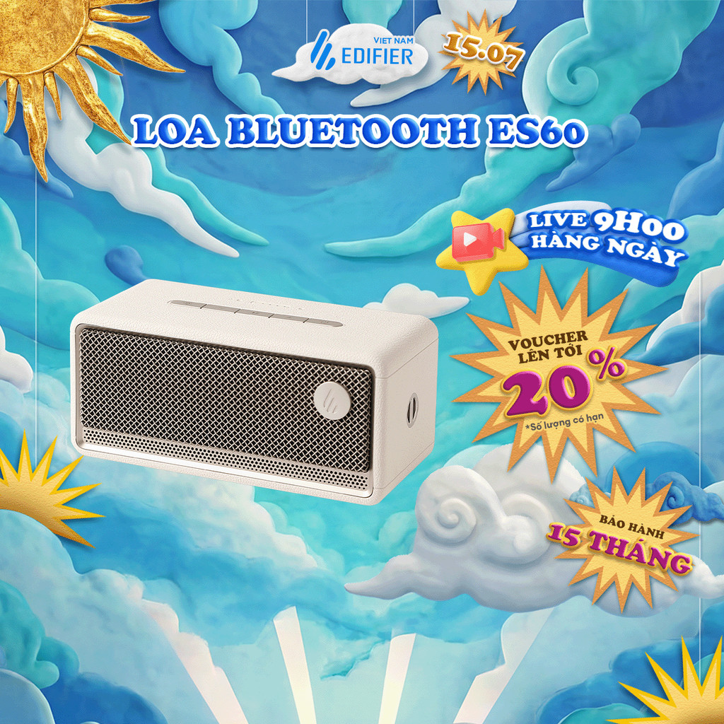 Loa Bluetooth Di Động EDIFIER ES60 | Công Suất 34W | Thời Gian Sử Dụng Đến 9H | Bảo Hành 15 Tháng