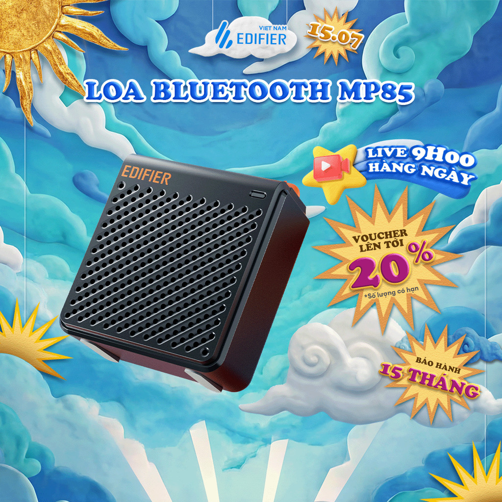 Loa Bluetooth Mini EDIFIER MP85 | Công Suất 2.2W | Thời Gian Sử Dụng Đến 8H | Bluetooth 5.3 | Bảo Hà