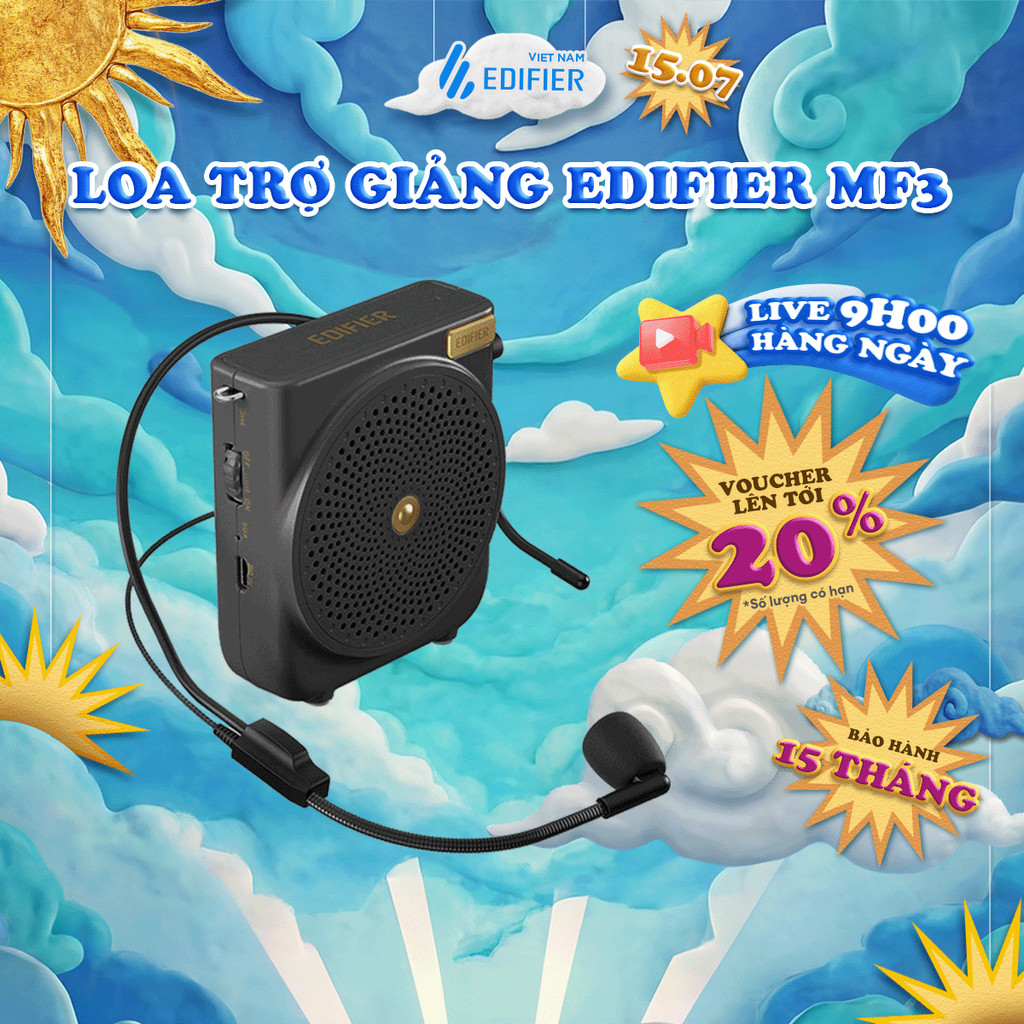 Máy Trợ Giảng Xách Tay EDIFIER MF3 | Công Suất 3W | Thời Gian Sử Dụng Đến 20H | Micro Chống Hú | Bảo