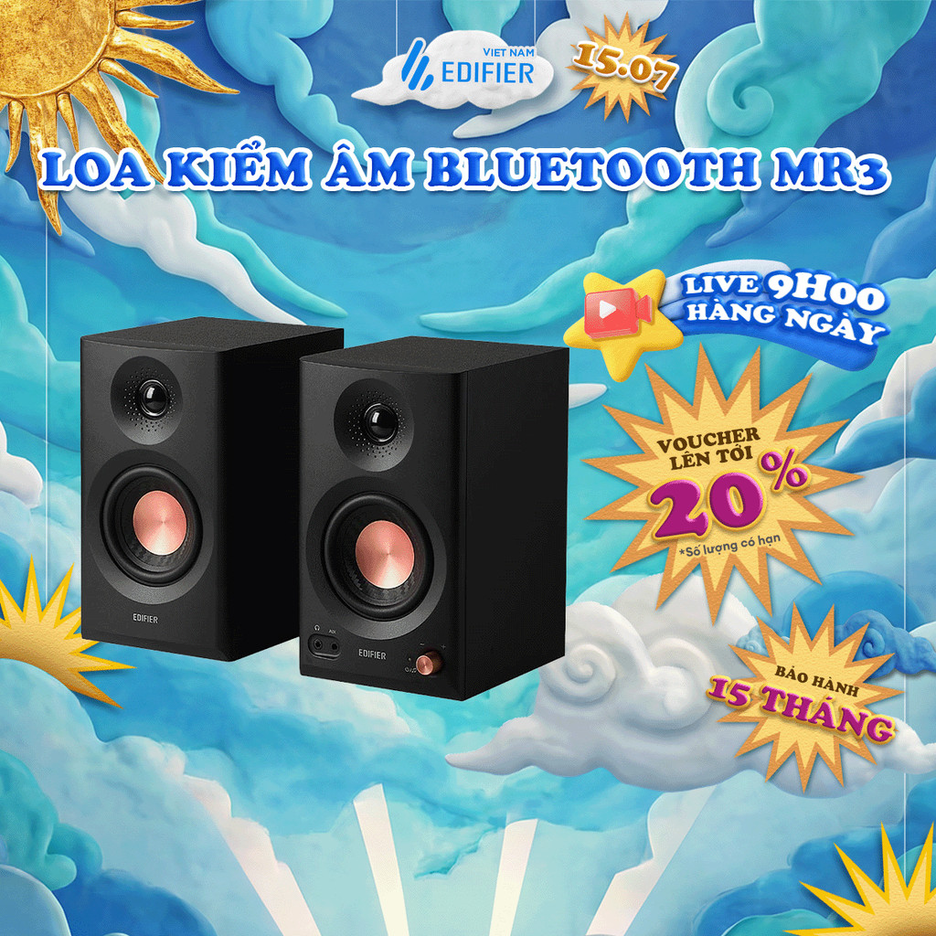 Loa Bluetooth Kiểm Âm Chuẩn Studio EDIFIER MR3/MR5 - Công suất 36W - Tích Hợp Chế Độ Nghe Nhạc - 15 