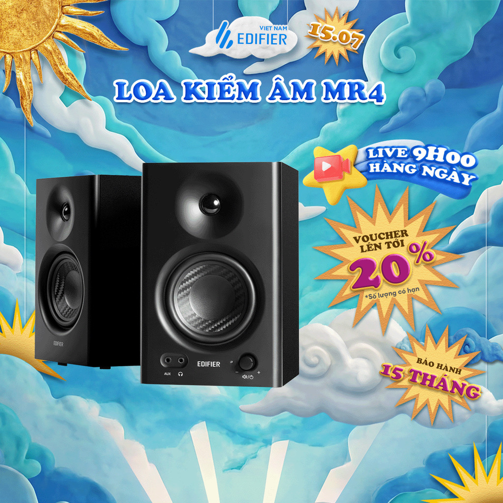 Loa Kiểm Âm Chuẩn Studio EDIFIER MR4/MR3/MR5 42W - Công nghệ DSP/ADC Cho Âm Cao Chi Tiết - Chế Độ Ké