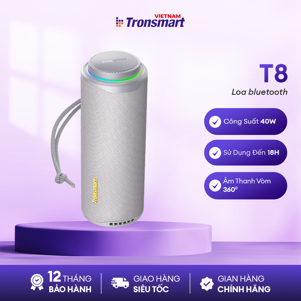 [MỚI] Loa Bluetooth Tronsmart T8 | Công Suất 40W | Sử Dụng Đến 18h | Âm Thanh 360° | Bảo Hành 12 Thá