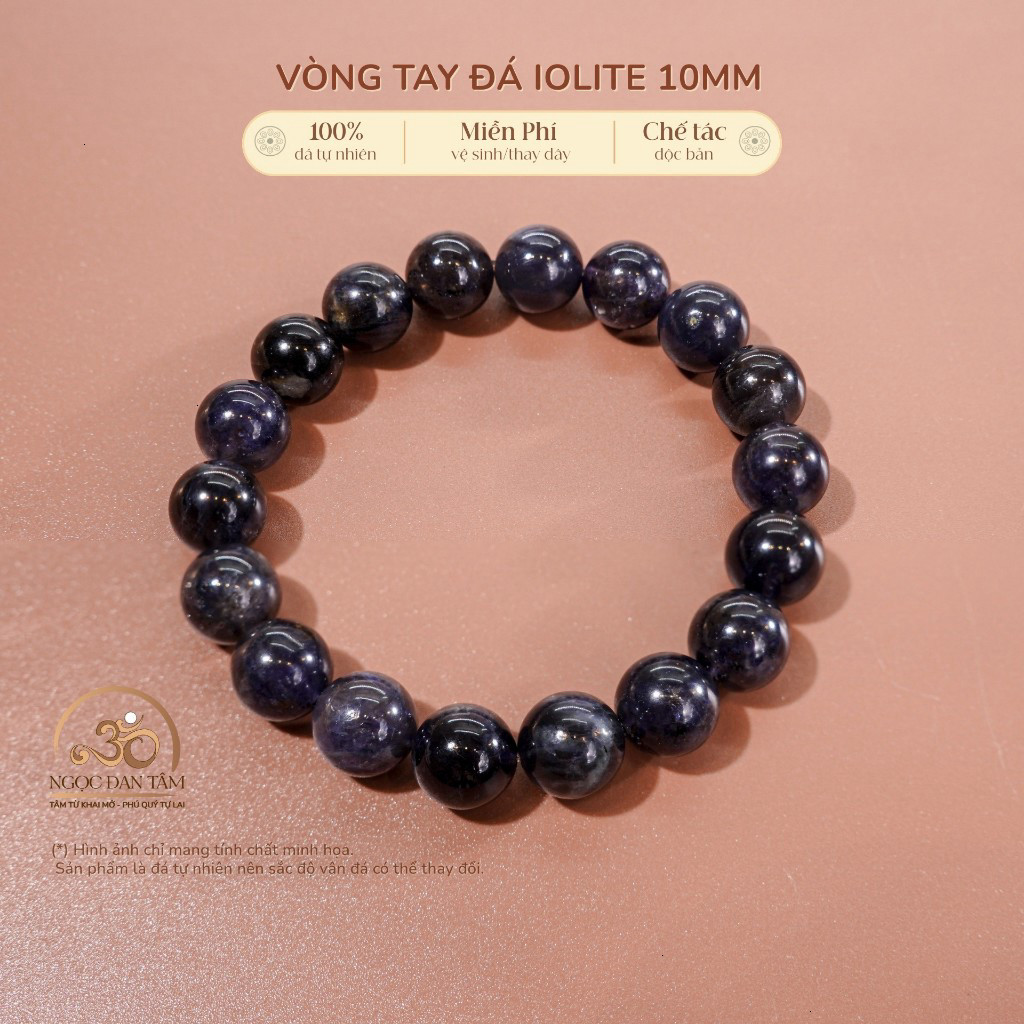 Ngọc Đan Tâm - Vòng Tay iolite 10mm 2A - Mệnh Thủy & Mệnh Mộc
