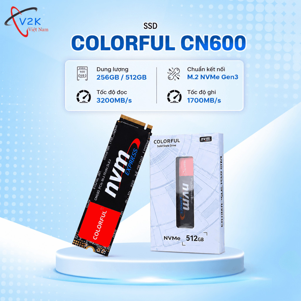 Ổ cứng SSD Colorful CN600 / CN600 Pro 256GB 512GB M.2 NVMe PCIe Gen3 - BH 36th chính hãng