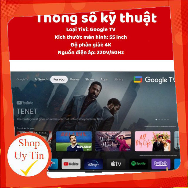 nhắn shop _  55P638  Google Tivi TCL 4K 55 inch 55P638 chính hãng, Smart TV màn hình lớn sắc nét _hà