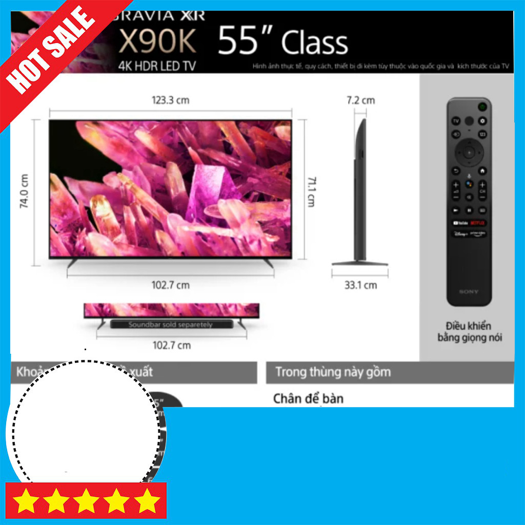 Khuyến mãi  Google Tivi Sony 4K XR-55X90K 55 inch 2022 Sản phẩm TV thông minh của Sony kết hợp công 
