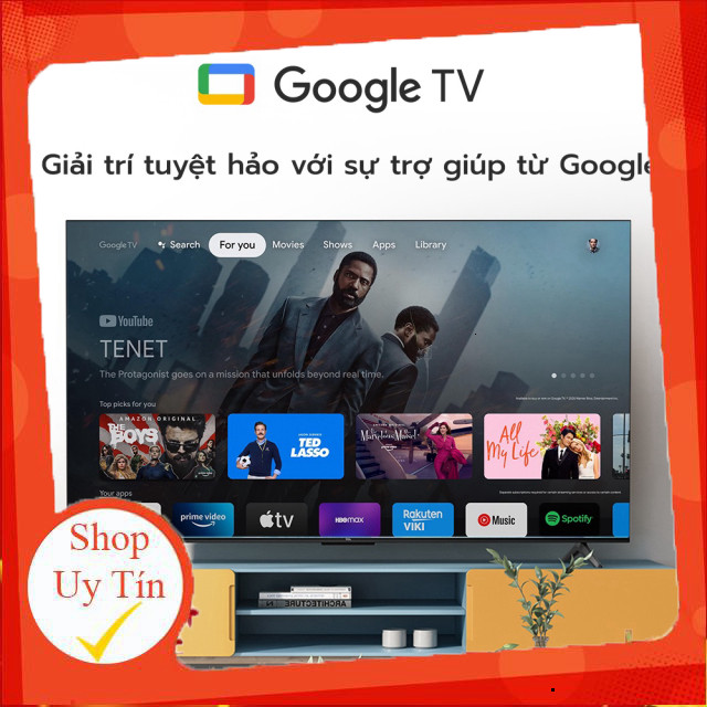 nhắn shop _  【4K HDR】TCL 55 inch UHD 55T66, Google TV, Tần số quét 60Hz, Chứng nhận Dolby Atmos, Lắp