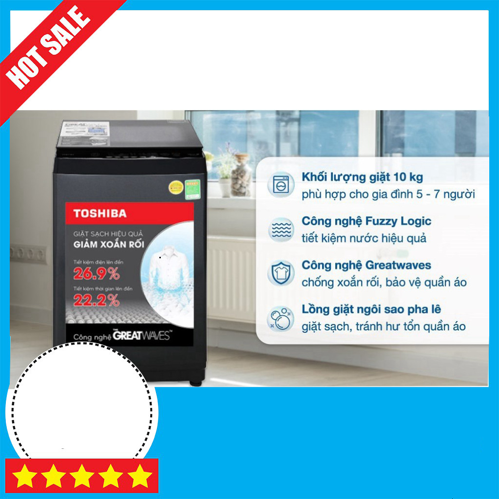 Khuyến mãi  Máy Giặt Toshiba 10kg AW-M1100PV(MK) Hút Bịt Bùn Hiệu Quả ,.