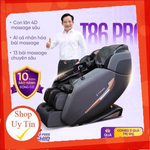nhắn shop _  Ghế massage trị liệu toàn thân TOSHIKO T86 Pro công nghệ con lăn 4D giúp thư dãn tại nh