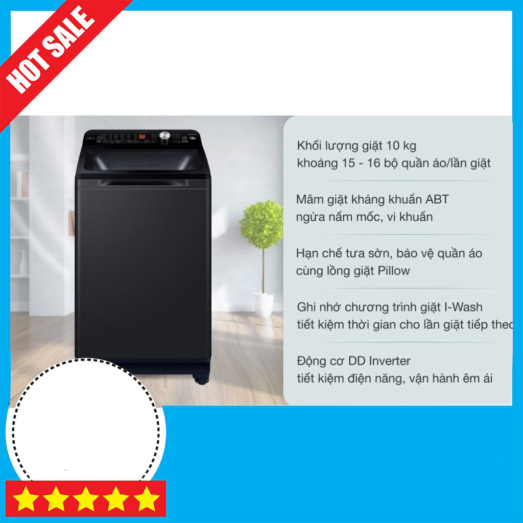 Khuyến mãi  Máy Giặt Aqua Inverter 10KG AQW-DR101GT Gọn Dài 32 Hút Bị Bẩn Lên Tô Màu ,.