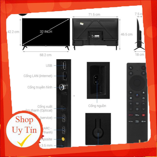 nhắn shop _  Google Tivi QLED TCL AI FHD 32 inch 32S5K 2025 _hàng mới 100%