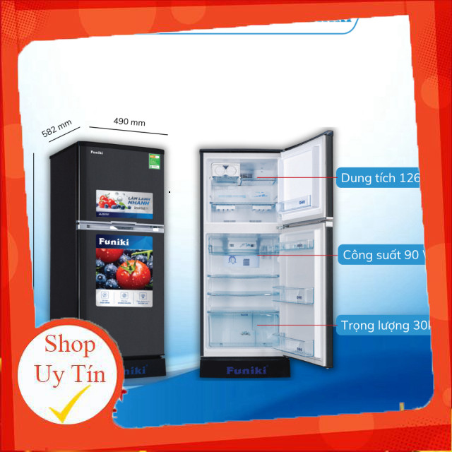 nhắn shop _  Tủ lạnh Funiki FR125CI.1; FR132CI.1; FR152CI.1 (110L126L147L) màu ghi đen 2 cánh ngăn đ