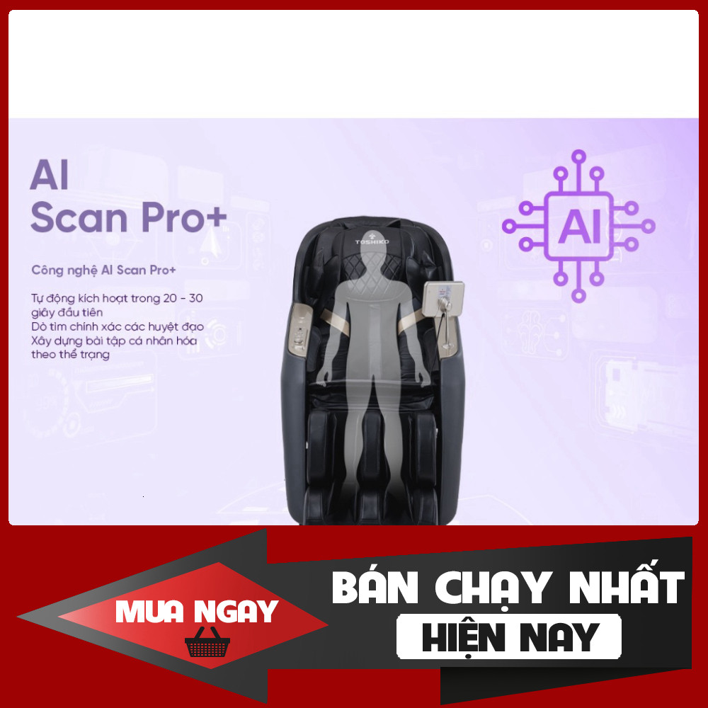 ib đặt nhanh_ Ghế massage trị liệu toàn thân Toshiko T59  Con lăn 4D  Nhiệt hồng ngoại  Hỗ trợ lắp đ