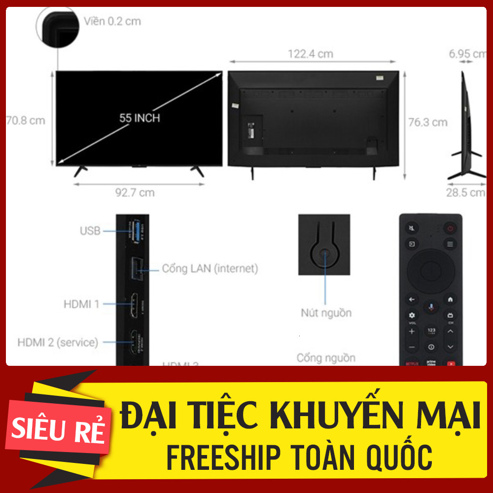 ib đặt hàng_ Google Tivi QLED TCL AI 4K 55 inch 55P7K 2025  VIỆT NAM (SP Khanh  LIKE NEW  Hãng Bảo H