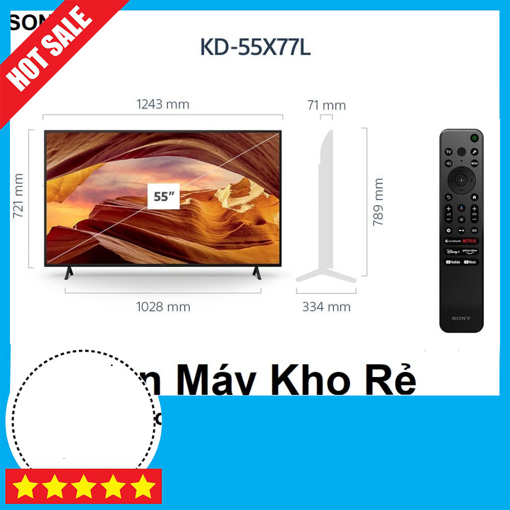 Khuyến mãi  Sony Tivi 4K 55 inch KD-55X77L Kháng Giật 3D Cửa Sổ Đa Phím Màu ,.
