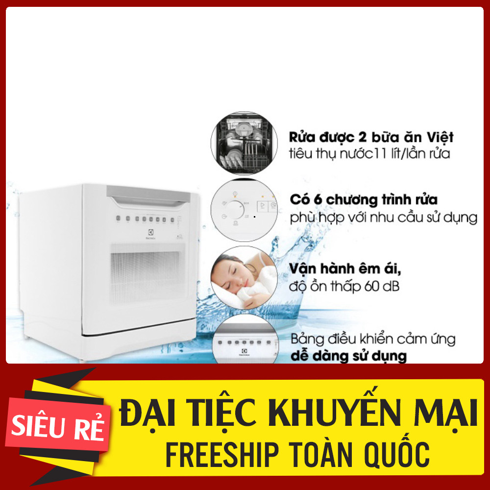 ib đặt hàng_ Máy rửa chén 8 BỘ mini Electrolux ESF6010BW —Điện Máy Chính Hãng Tồn Kho (Điện Máy Tồn 