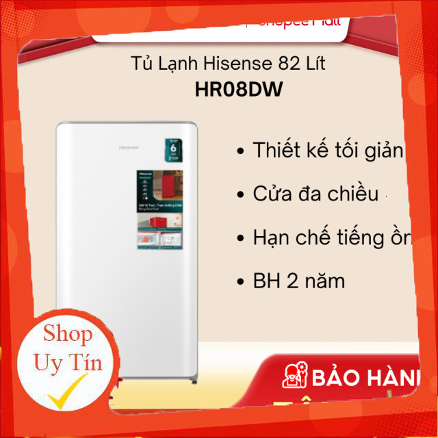 nhắn shop _  Tủ Lạnh Hisense 82 Lít / 94 Lít HR08DW / HR08DR / HR09DB  Mini 1 Cửa [TOÀN QUỐC] _hàng 