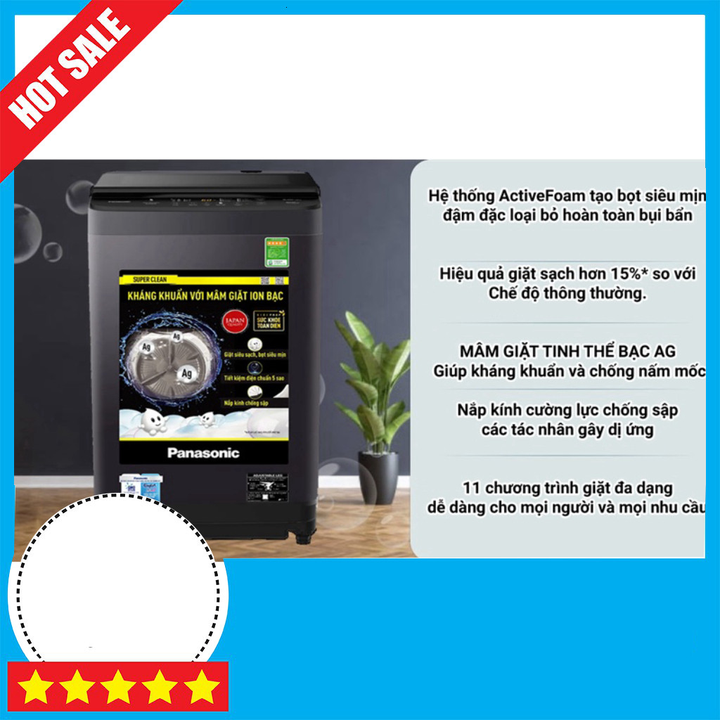 Khuyến mãi  Máy Giặt Panasonic 9Kg NA-F90S10BRV Cấp Sách 8kg/mẻ Tiết Kiệm Điện ,.