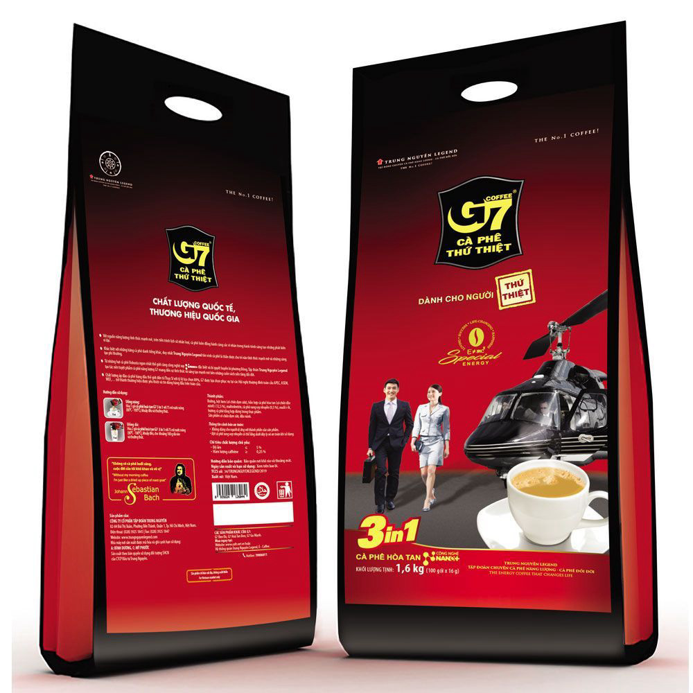 [Thùng 5 Bịch] Cà Phê Hòa Tan G7 3in1 Trung Nguyên Gói Dài (Bịch 100 Gói x 16g)