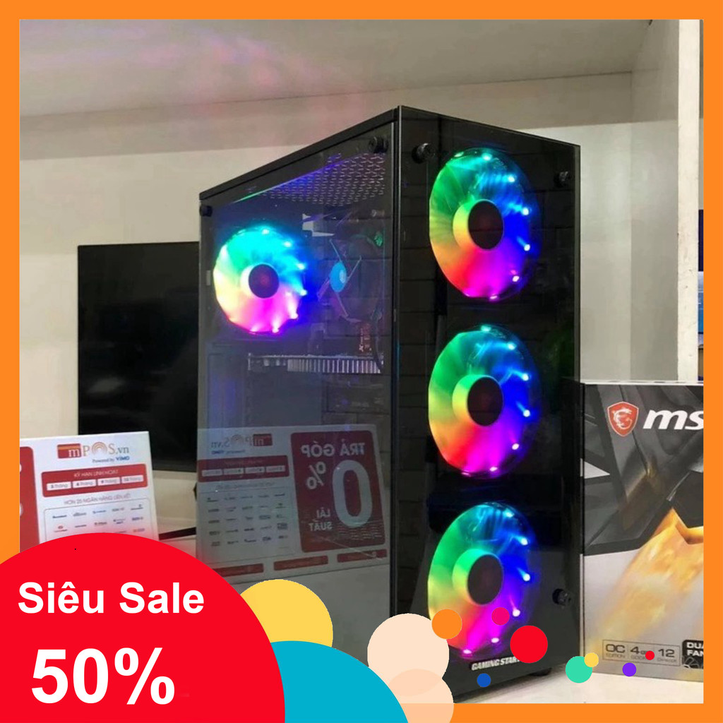 ib nhận mã giảm_ Bộ Máy Tính Case PC Chơi Game (H81,i3 4160, i5 4570, i7 4770 Ram 8G, SSD 128G, VGA 