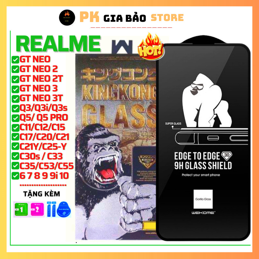 Cường lực KingKong Realme C53 C55 C33 C35 C11 C12 C21-Y C25Y C30s C33 Realme 6 7 8 9 9i Pro 10 Gt Ne