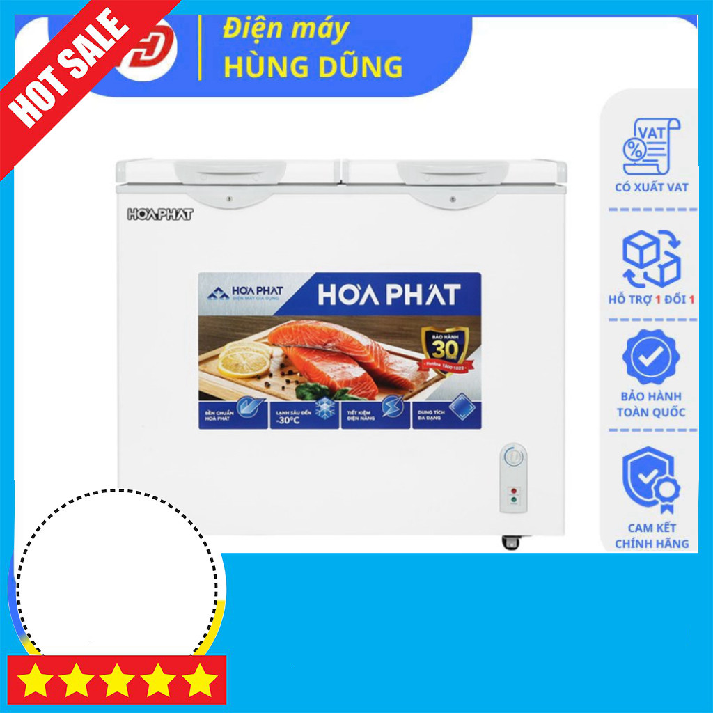 KHUYẾN MÃI  Tủ Đông Inverter Hòa Phát 205L HCFI 506S2Đ2/HPF BD6205 2 Ngăn Bảo Hành 30 Tháng Freeship