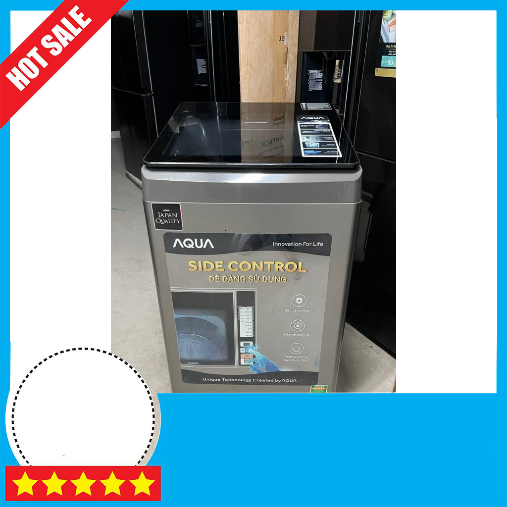 KHUYẾN MÃI  Máy Giặt Aqua 9kg AQW-F91GT S Sấy Khô Động Lực Tự Động 2022 Freeship