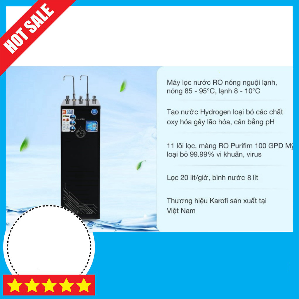 KHUYẾN MÃI  Máy Lọc Nước RO Karofi KAD-D66 Nóng Nguội Lạnh Tiện Lợi Freeship