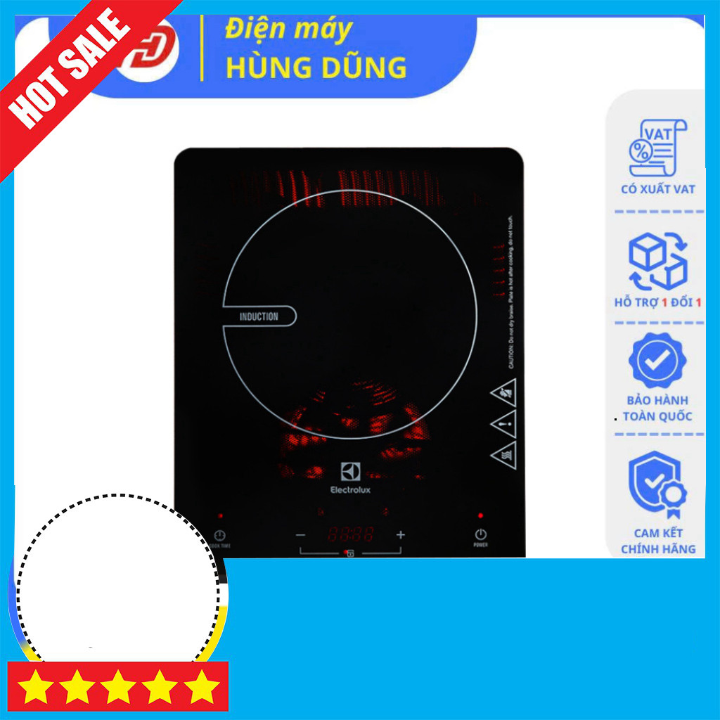 KHUYẾN MÃI  Bếp Điện Từ Electrolux ETD29MKC Bảng Điều Khiển Bàn Phím Chuyên Nghiệp 2000W Freeship