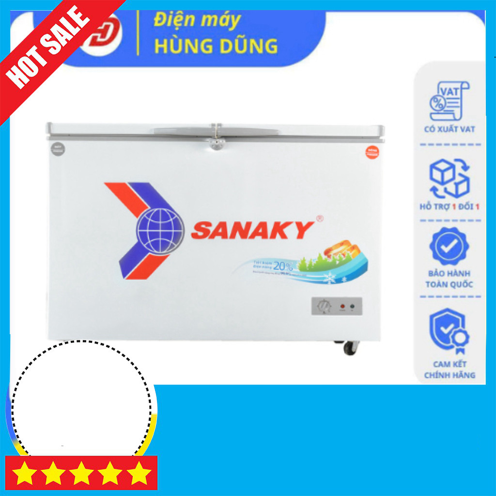 KHUYẾN MÃI  Tủ Đông Sanaky 2 Ngăn 3699W1 2 Cánh Bảo Hành 24 Tháng Tiết Kiệm Điện Freeship