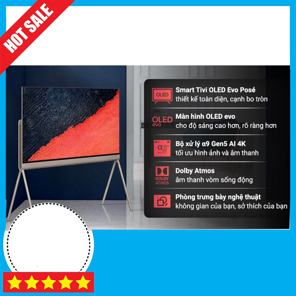 KHUYẾN MÃI  Tivi OLED Evo Posé LG Smart 55 inch 4K 55LX1QPSA Màn Hình Chiếu Diện Tốt, Âm Thanh Vang,