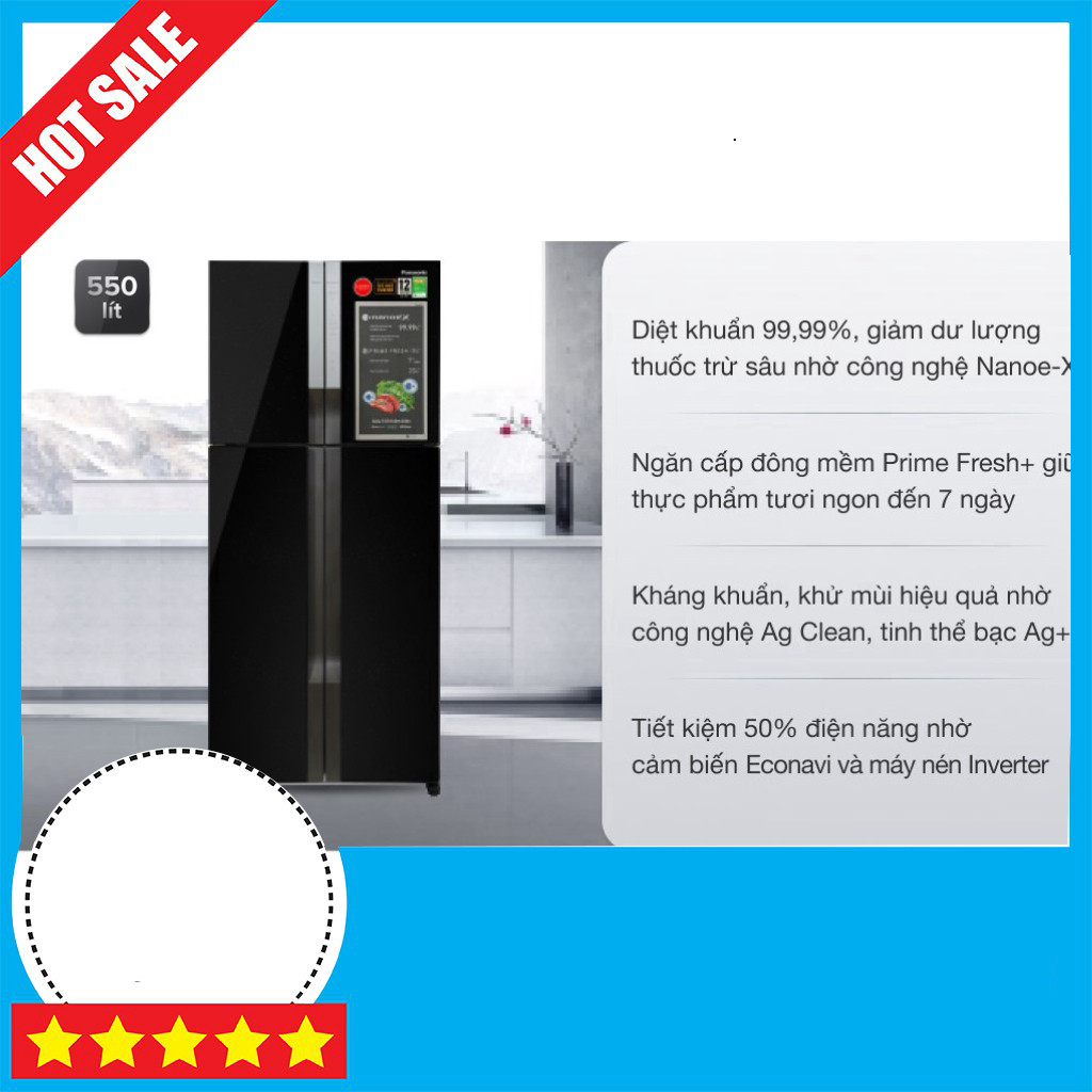 KHUYẾN MÃI  Tủ Lạnh Panasonic 550l NR-DZ601YGKV Đa Năng Giữ Lạnh 1 Year Bảo Hành Freeship