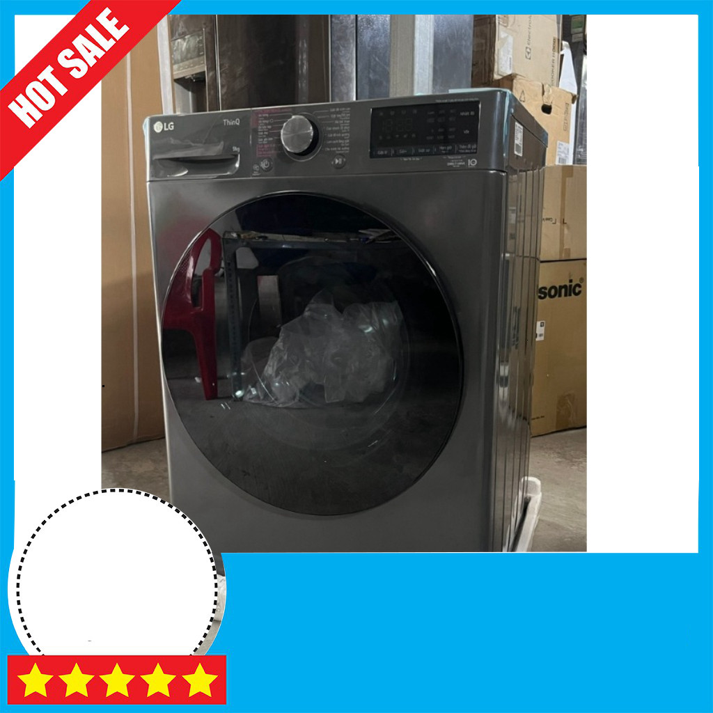 KHUYẾN MÃI  Máy Giặt LG AI DD 9kg FV1409S4M Model 2023 Nhiệt Độ Của Nhà Máy Freeship