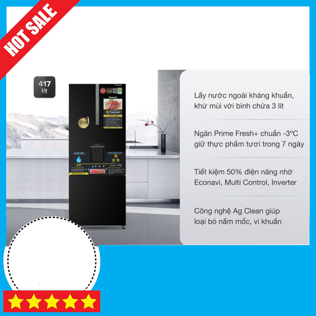 KHUYẾN MÃI  Tủ Lạnh Panasonic Inverter 417L NR-BX471GPKV 2021 Lắp Đặt Nhanh Tiết Kiệm Điện Freeship