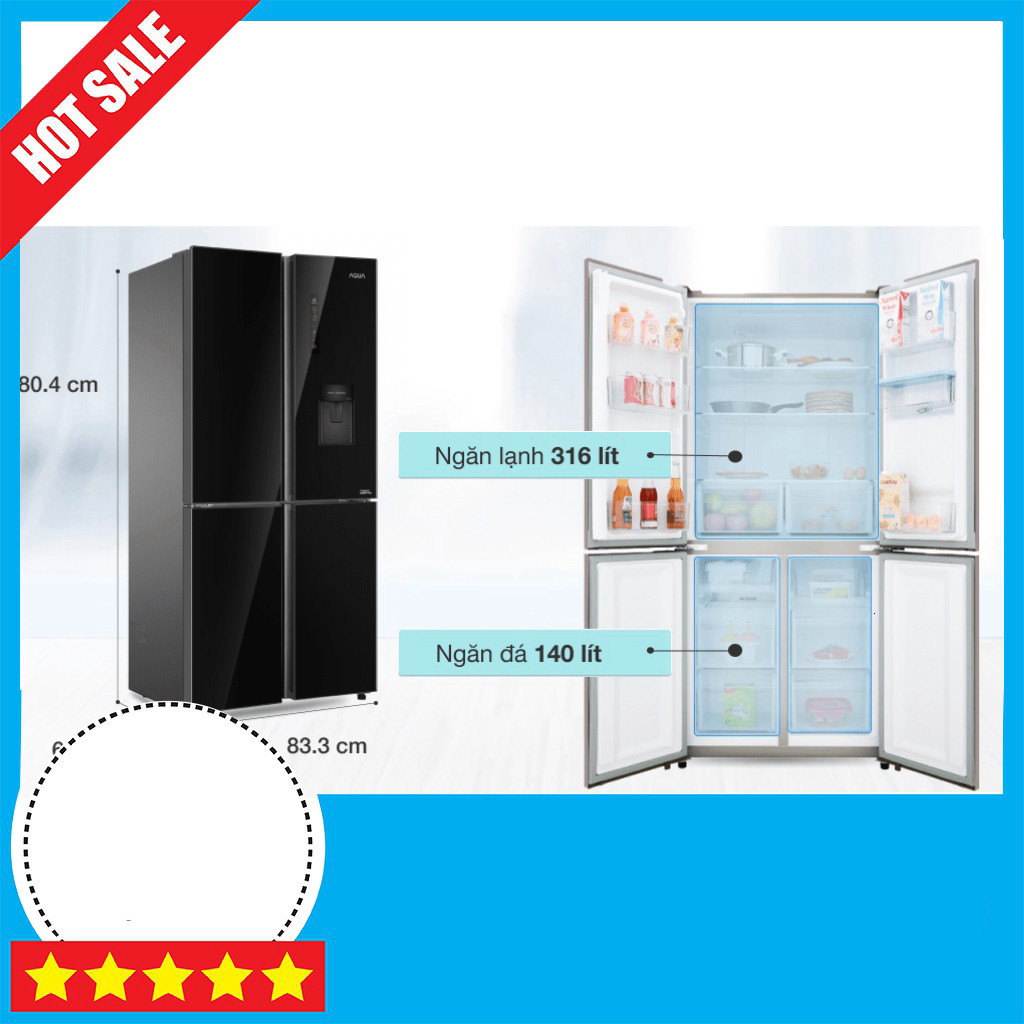 KHUYẾN MÃI  Tủ Lạnh Aqua Inverter 456L AQR-IGW525EM GB Chất Lượng Cao Tủ Bền Giữ Hương Cho Gia Đình 