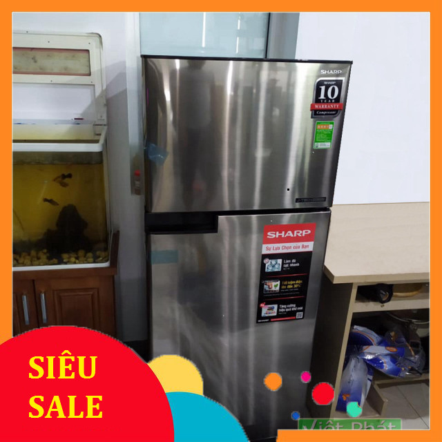 nhắn shop nhận voucher_ Tủ lạnh Sharp Inverter 180 lít SJX196ESL   _miễn phí ship