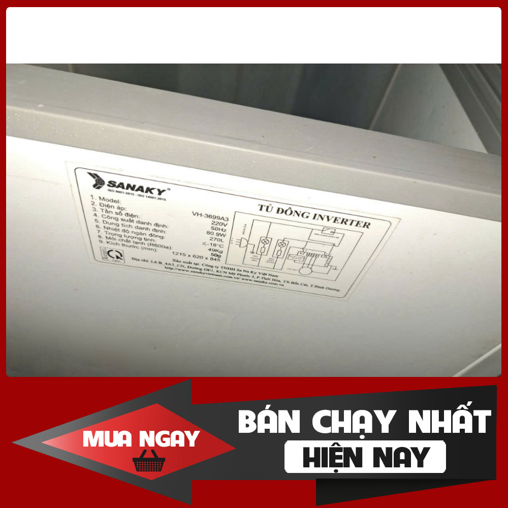 ib đặt hàng_ Tủ đông Sanaky vh 3699a3 1 ngăn 360lit inverter đã qua sử dụng (chỉ giao kv hcm) _hàng 
