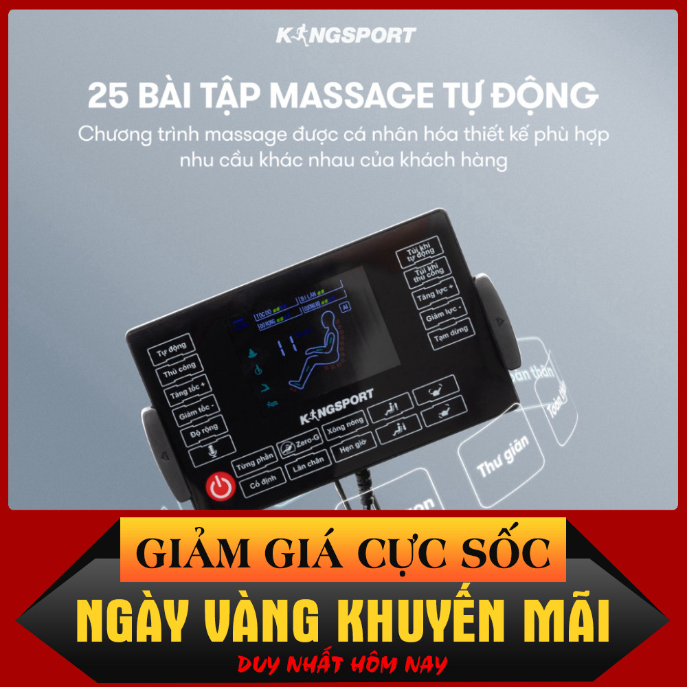 ib đặt hàng_ Ghế massage KINGSPORT G12 công nghệ mới Kingtech Touch Pro, 25 bài massage tự động _hàn