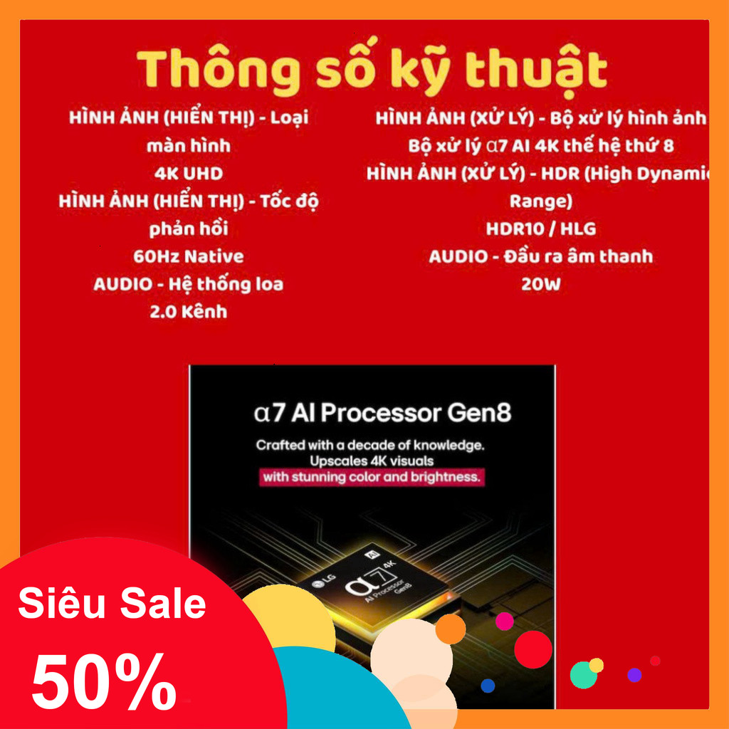 nhắn shop nhận voucher_ 75UA8450PSA  Smart Tivi LG AI 4K 75 inch 75UA8450PSA, màn hình siêu lớn, tiv