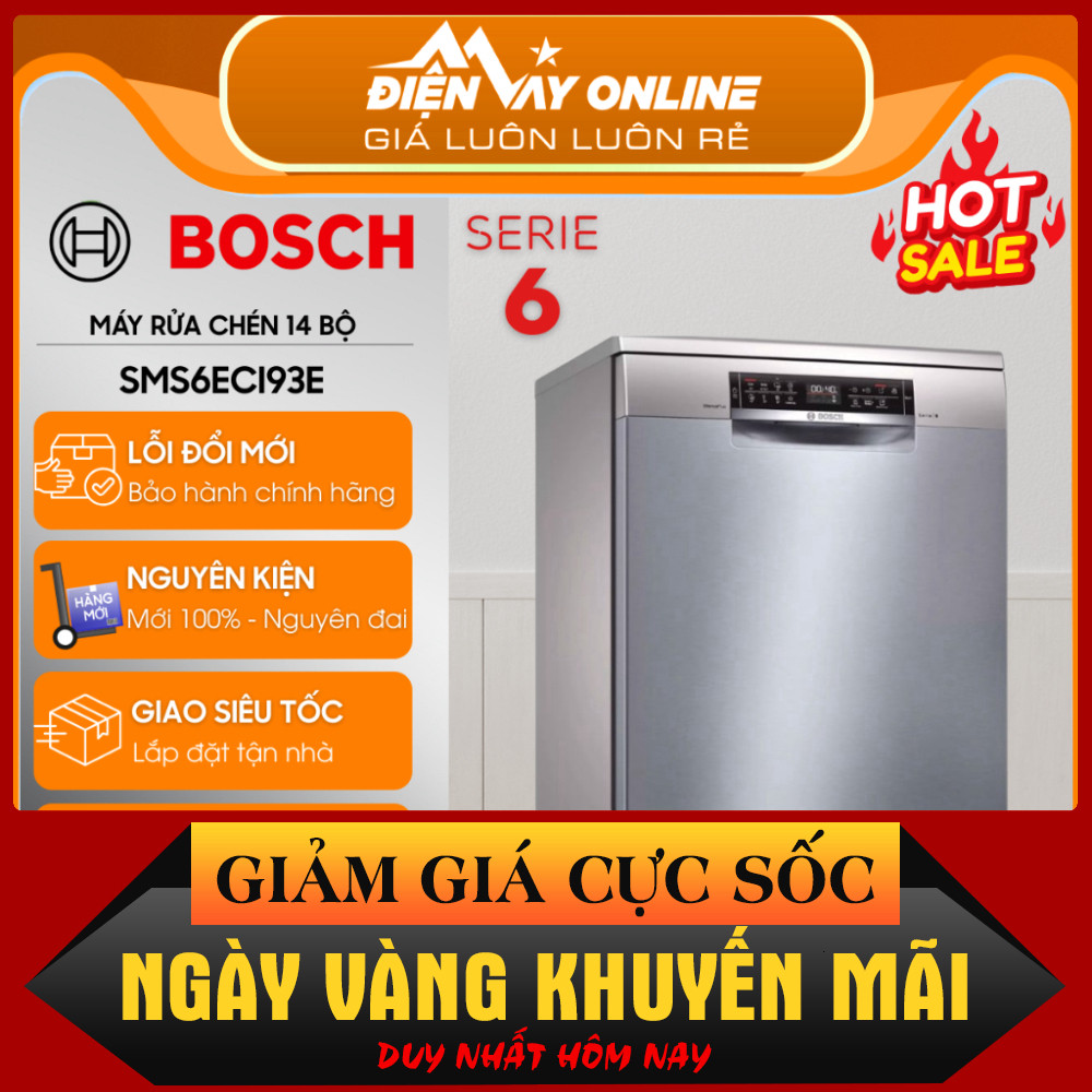 ib đặt hàng_ SMS6ECI93E  TẶNG BÌNH ĐUN 890.000Đ | Máy rửa bát Bosch SMS6ECI93E Series 6 – 14 bộ, tự 