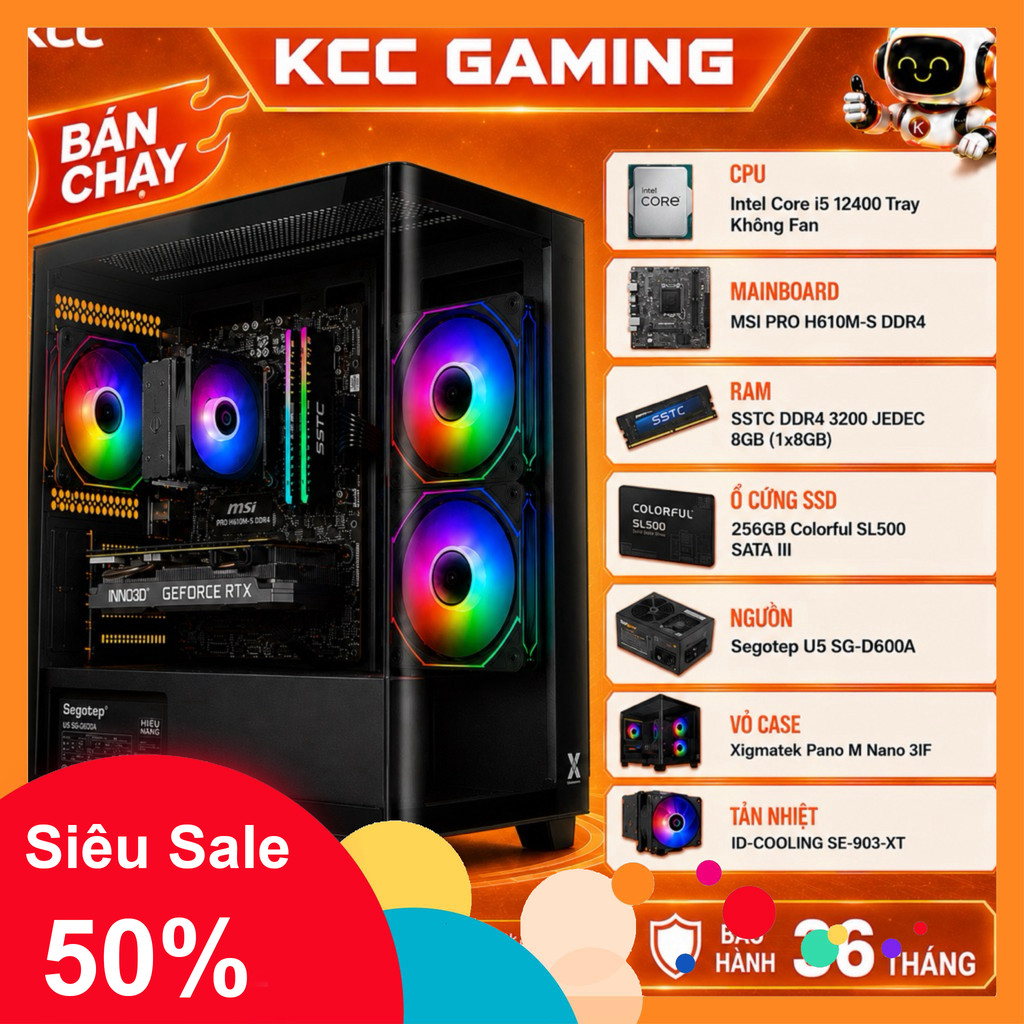 nhắn shop nhận voucher_ Bộ máy tính Làm việc, giải trí PC Core I5 14600K, i5 14400, I3 12100, R7 770