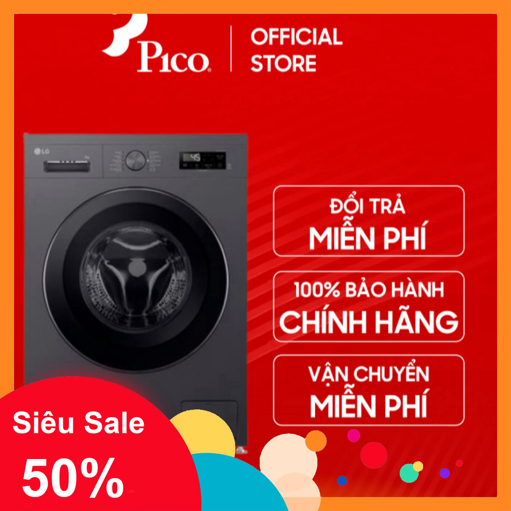 nhắn shop nhận voucher_ Máy giặt sấy LG Inverter giặt 9 kg  sấy 5 kg FB1209D5M _miễn phí ship