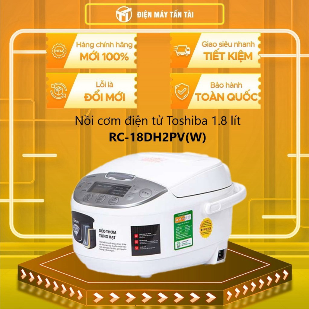 [ (TOÀN QUỐC) - RC-18DH2PV(W) - NỒI CƠM ĐIỆN TỬ TOSHIBA RC-18DH2PV(W) ]