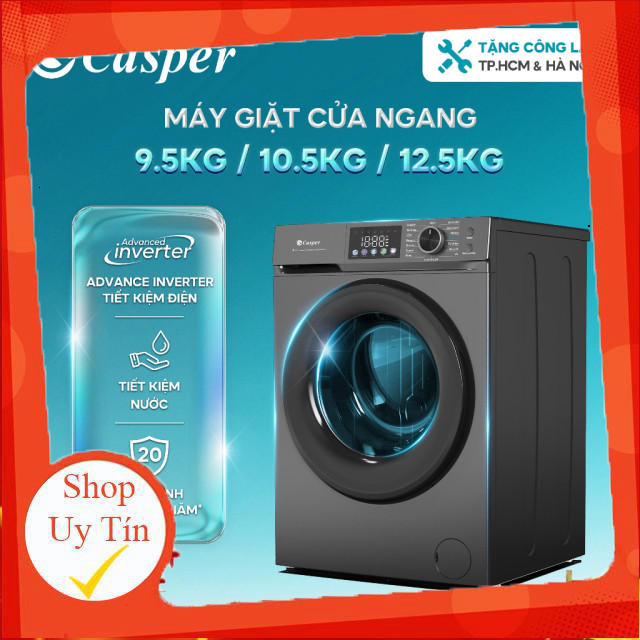 ( Máy giặt cửa ngang Casper Inverter 8KG/ 9.5KG/ 10.5KG/ 12.5KG - WF-D95VGR1/ WF-D105VGR1 )