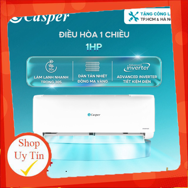 ( Máy lạnh Casper Inverter ProAir 1 chiều 1HP JC-09IU36/EC-09IU36/IC-09TL32 - Bảo hành 3 năm )