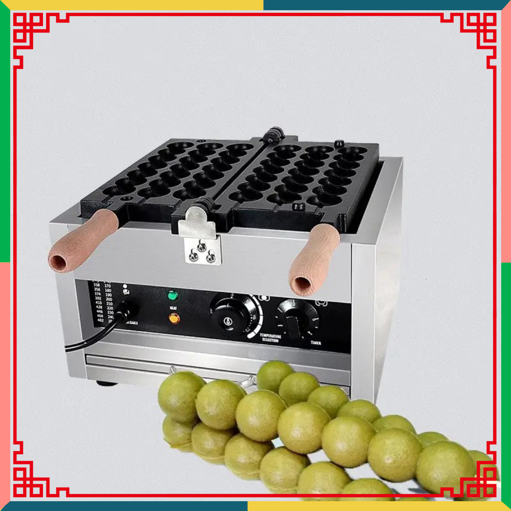 Máy Làm Bánh Hồ Lô 7 Viên x 3 Octopus Balls Grill Pan Thép Không Gỉ Waffle Maker Electric 1500W 220V